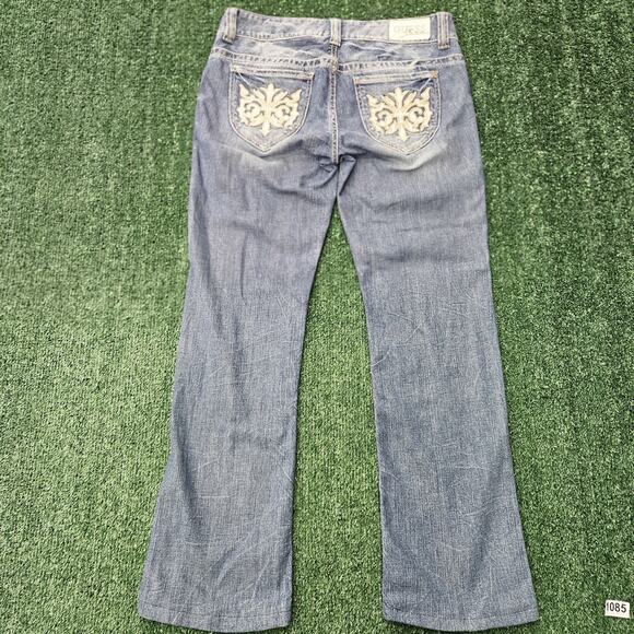 Guess Daredevil Boot Cut Jeans Embellished Pockets Dark Wash Denim Size 30 - Picture 1 of 14